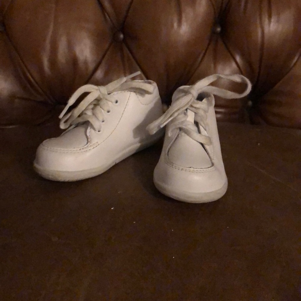 Stride Rite white leather dress shoes.